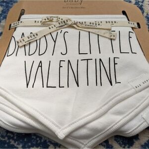 Rae Dunn Baby bibs pack of 3 Daddy's Little Valentine love bandit